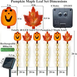 6 Pack Fall Decor Solar Maple Leaf Pumpkin Lights for Thanksgiving Decorations Outdoor,Waterproof Solar | Lumora