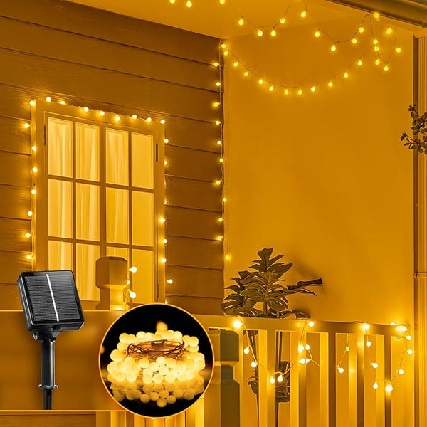 Brightown Solar String Lights Outdoor Waterproof, 19.6Ft 60 LED Globe Solar Patio Lights, 8 Modes Balcony Lights | Lumora
