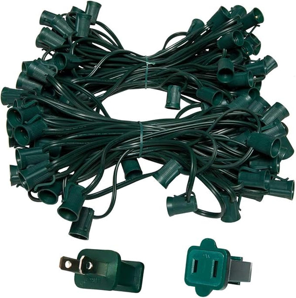 Wintergreen Lighting C9/E17 Light Stringer, 12' Socket Spacing, Outdoor Patio String Light, Fits C9/E17 Size | Lumora