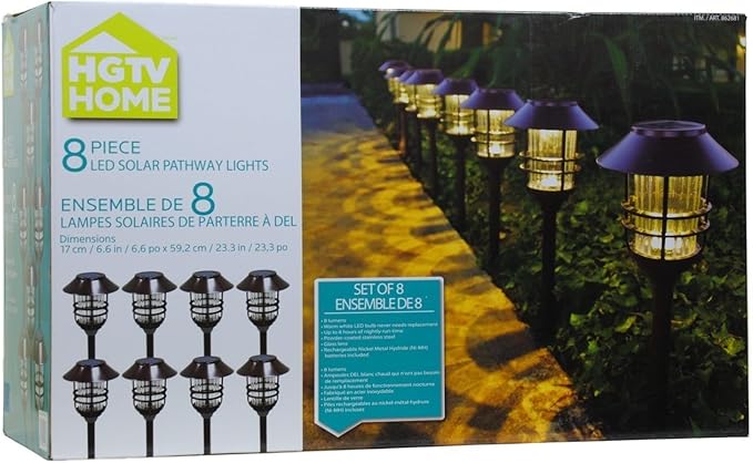 HGTV Solar Pathway Lights 8pc Set