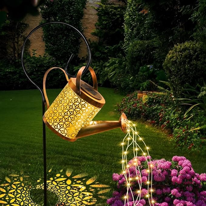 Solar Watering Can Light, LED Solar String Lights Waterproof Dual Mode Water Can Lights for Garden Patio Yard Pathway Lantern Plant Decoration