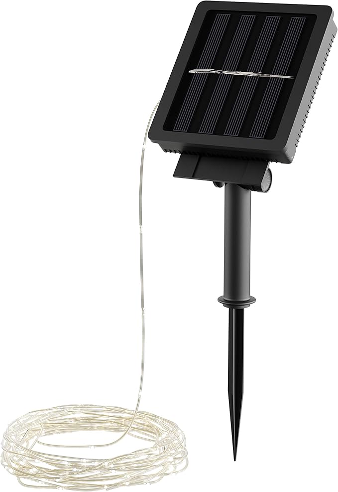 Pure Garden Solar-Powered 100 Fairy Lights, Warm White - Decorative Outdoor Light | Lumora