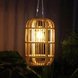 Livinlarge Solar Lantern Outdoor Waterproof, Large Rattan Solar Lantern Outdoor Hanging with Handle, Natural Bamboo | Lumora