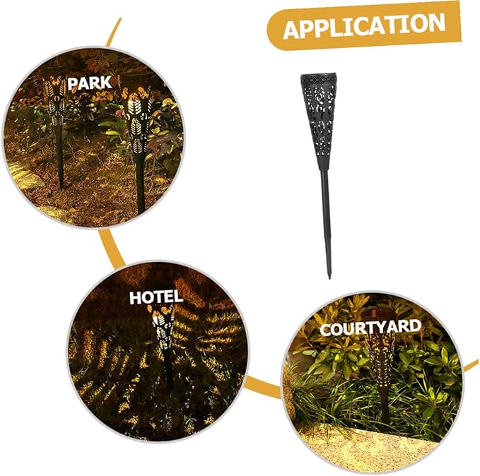 jojofuny 4pcs Outdoor Solar Pathway Lights Waterproof LED Garden Lawn Decor Solar Powered Warm White Landscape Lighting for Patio Walkway
