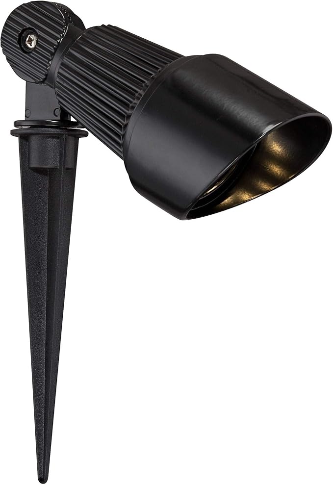 John Timberland Hooded 7 1/2" High Traditional 2 Pack of Outdoor Landscape Spotlights Porch House Exterior Outside LED Bulb Weatherproof Black Aluminum Front Door Patio Garage Home Deck Garden