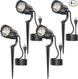 HIBOITEC 12W Spot Lights Outdoor 110V to 120V Landscape Lighting Waterproof Spotlight with 4.9ft 3-Plug LED Plug in | Lumora