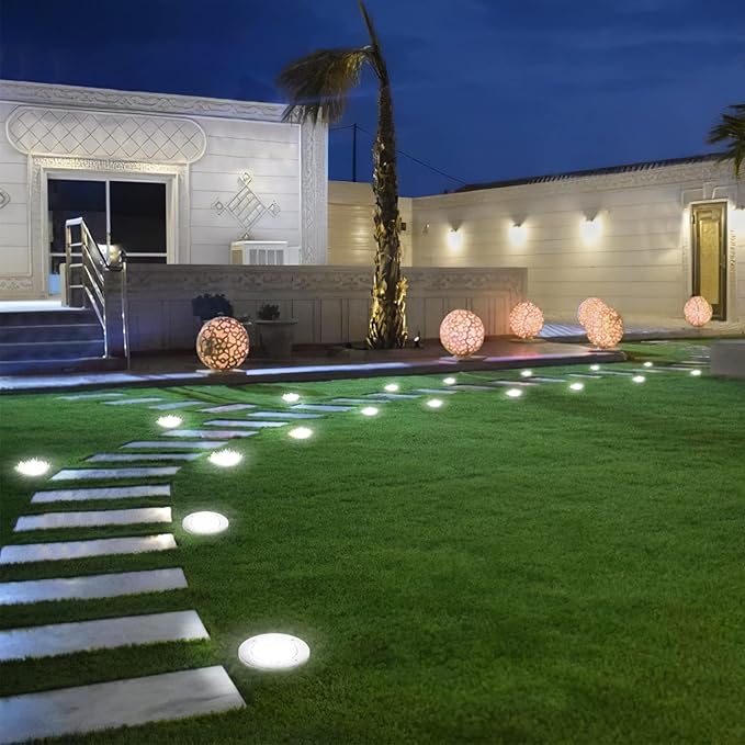 NFESOLAR 16 Pack Solar Lights Outdoor, 16 LEDs Bright Solar Ground Lights Outdoor Waterproof for Pathway Garden | Lumora