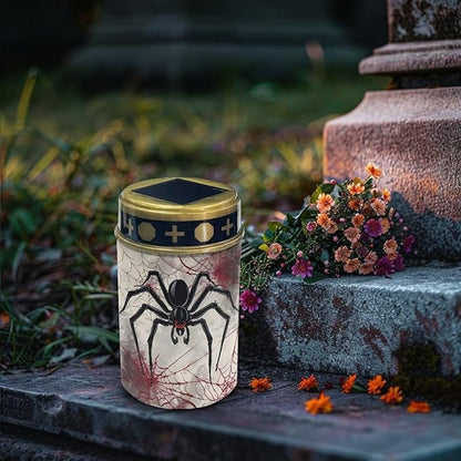 Outdoor Solar Garden Lights,Spiders Waterproof Solar Outdoor Lights,Solar Stake Lights for Cemetery Grave Garden Patio Yard Lawn Decoration