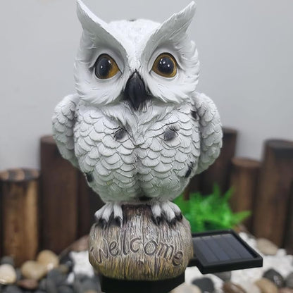 Solar Pathway Lights Outdoor, Owl Design Solar, Warm Light 44cm - Energy Saving Solar Powered, Waterproof Landscape Lighting for Patio Yard Driveway