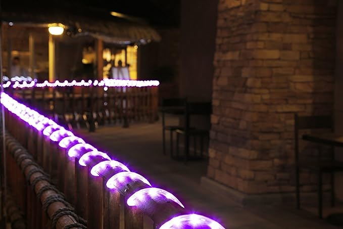 Solar Rope Lights, 23ft 50LED Waterproof Copper Tube Wire String Lights for Garden,Yard, Path, Fence, Stairs, Backyard, Patio Decorative (Purple)