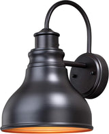 VAXCEL Delano 13 in. H 1-Light Oil Burnished Bronze and Light Gold Dusk to Dawn Sensor Farmhouse Outdoor Wall | Lumora
