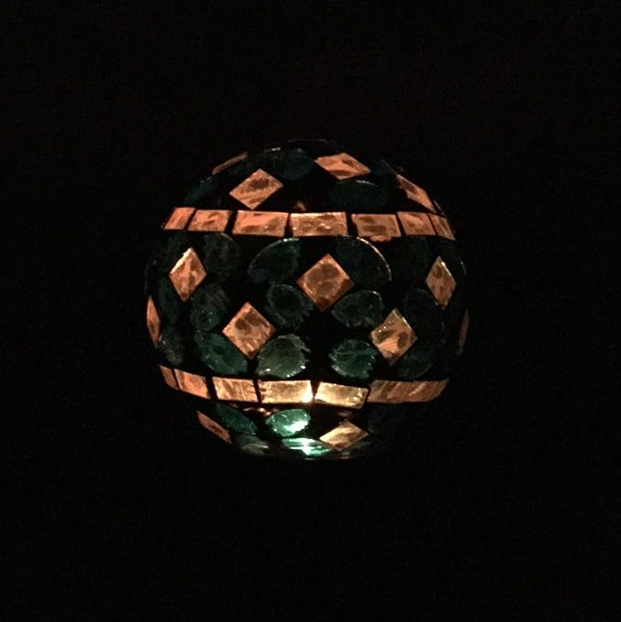 Solar Blue White Glass Ball Light, Garden Decor Landscape Globe Stake Multi-Color Color Change Yard LED Lamp Light 3.5 inch