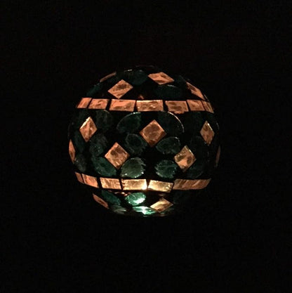 Solar Blue White Glass Ball Light, Garden Decor Landscape Globe Stake Multi-Color Color Change Yard LED Lamp Light 3.5 inch