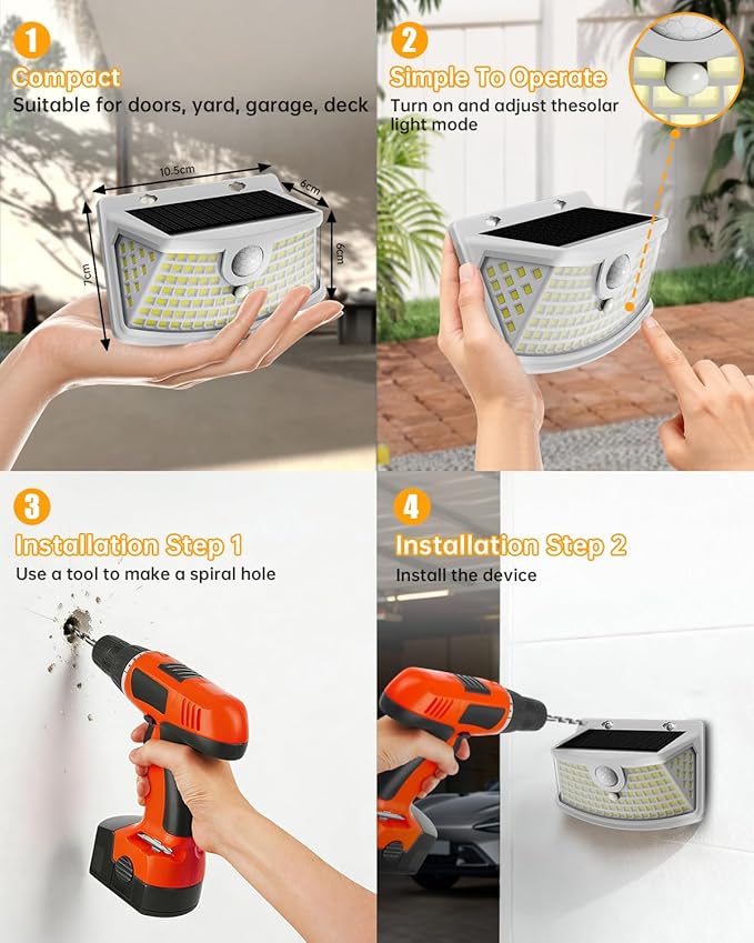 Aootek New Solar Motion Sensor Lights 120 LEDs with Lights Reflector,270° Wide Angle, IP65 - Outdoor Path Light | Lumora