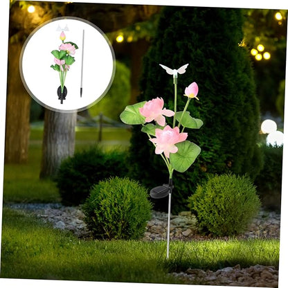 HANABASS Color Changing Solar Lotus Lights Dragonfly Waterproof LED Garden Decor for Outdoor Lighting Solar Pathway Lights for Landscape Decoration