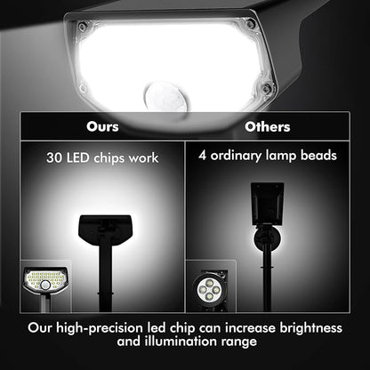 AloftSun Solar Motion Sensor Outdoor Lights,Waterproof Motion Sensor Spot Lights- 30 LED/3 Modes Solar Powered Spotlights,Landscape Lighting for Yard and Garden, Cool White,2 Pack