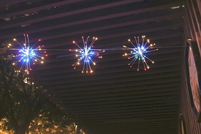 480 LED Firework Copper Wire Starburst Lights, 8 Modes with Remote Control, Dimming, Timer (Multicolor)