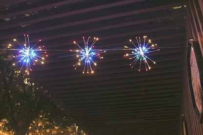 480 LED Firework Copper Wire Starburst Lights, 8 Modes with Remote Control, Dimming, Timer (Multicolor)