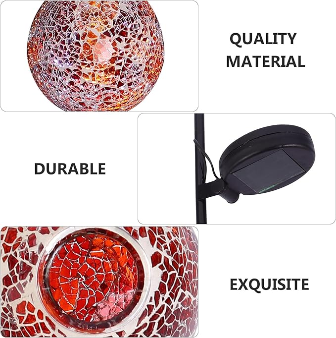 TOYANDONA Solar Lawn Lamp Waterproof Mosaic Solar Garden Light Outdoor Landscape Yard Path Light for Patio Decoration
