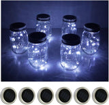 Decorman Solar Mason Jar Lid Lights, 6 Pack 10 LED Waterproof String Fairy Star Firefly Jar Lids Lights for Patio | Lumora