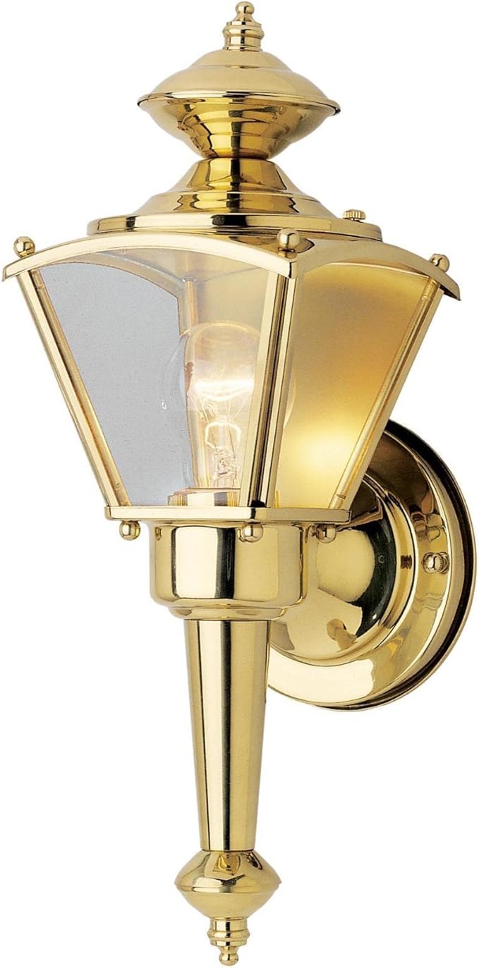 Westinghouse 6696400 One-Light Wall Lantern,Polished Brass | Lumora