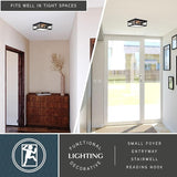 VAXCEL Kinzie Black Outdoor Square Flush Mount Ceiling Light with Clear Glass | Lumora