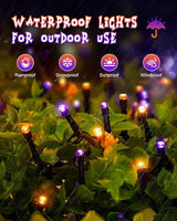 125 FT 380 LED Halloween String Lights, Outdoor Waterproof Black Wire with 8 Modes, Timer & Memory, Plug-in | Lumora