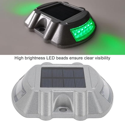 ZJchao Solar Road Stud Light, LED Solar Pathway Marker Powered Road Marker with 6V 1.8W Panel IP68 800M Visibility for Sidewalk Stair Garden Ground (Green Light)