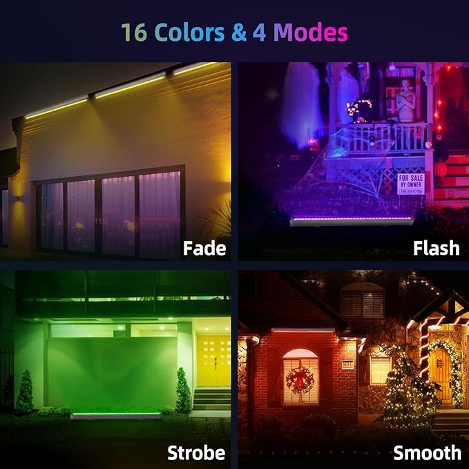 LED Wall Washer Light with RF Remote, 144W RGBW Color Changing Linear Bar Light, AC120V Waterproof RGB CCT Wall | Lumora