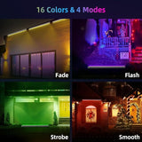 LED Wall Washer Light with RF Remote, 144W RGBW Color Changing Linear Bar Light, AC120V Waterproof RGB CCT Wall | Lumora