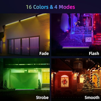 LED Wall Washer Light with RF Remote, 144W RGBW Color Changing Linear Bar Light, AC120V Waterproof RGB CCT Wall Washing Lamp for Outdoor and Indoor Lighting Projects, Plug & Play