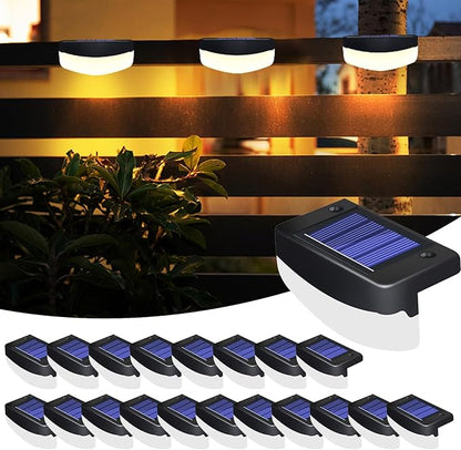LED Solar Step Lights, 20 Pack Solar Deck Lights Outdoor IP65 Waterproof Pool Side Lighting Decor for Stairs Fence Yard Driveway Pathway Yard Backyard, Cold White