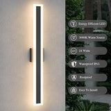 LamQee 31.5 Inch Long Outdoor Wall Lights Modern Exterior Lighting Fixtures for House, Waterproof 3000K 24W 1200LM | Lumora