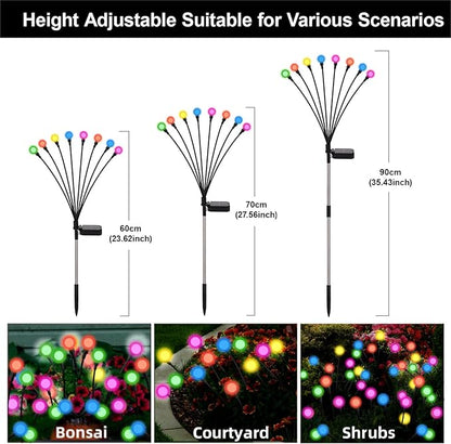 Swaying Solar Firefly Lights Outdoor, 8 Modes RGB Color Changing Firefly Swaying Solar Garden Lights for Outside Christmas Yard Patio Pathway Plant Landscape Garden Decor Multicolor(2 Pack)