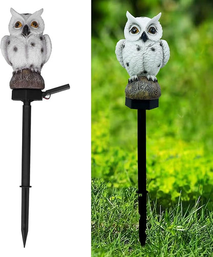 YWBL-WH Solar Pathway Lights Outdoor Solar Owl Design, Warm Light, 600mAh Battery Solar Powered Landscape Light for Patio Yard Driveway