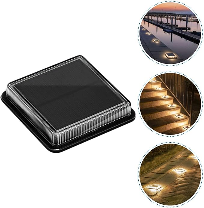 VILLCASE Solar Step Light LED Stair Lamp Waterproof Outdoor Solar Garden Lighting Decorative Landscape Pathway Light for Lawn and Patio