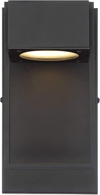 Possini Euro Design Pavel Modern Sconce Outdoor Wall Light Fixture LED Textured Black Metal 9 1/2" Crystal Downlight for Exterior House Porch Patio Outside Deck Garage Yard Front Door Garden Home