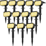 LANSOW Solar Spot Lights Outdoor, [12 Pack/76 LED] 2-in-1 Solar Landscape Spotlights, 3 Modes IP65 Waterproof Dusk | Lumora