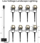 Outdoor Landscape Lighting, 8 Pack Outdoor Spotlights, LED Landscape Lights for House Yard Garden Lawn Tree Fence | Lumora