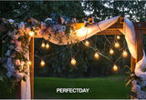 PERFECTDAY Solar String Lights, Shatterproof LED Solar String Light Outdoor G40 Umbrella Lights with 25 Bulbs - 27 | Lumora