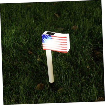 MERRYHAPY Solar American Flag Lawn Light Patriotic Solar Stake Light for Garden Yard Patio Pathway Outdoor Landscape Lighting