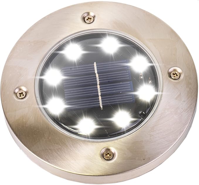 Crosslight Solar Ground Lights Outdoor - Waterproof Landscape Decor Spotlights - Auto On/Off Powered for Garden, Yard, Patio, Lawn, Walkway, Driveway, Pathway, Backyard, Deck, Sidewalk | 6 Pack