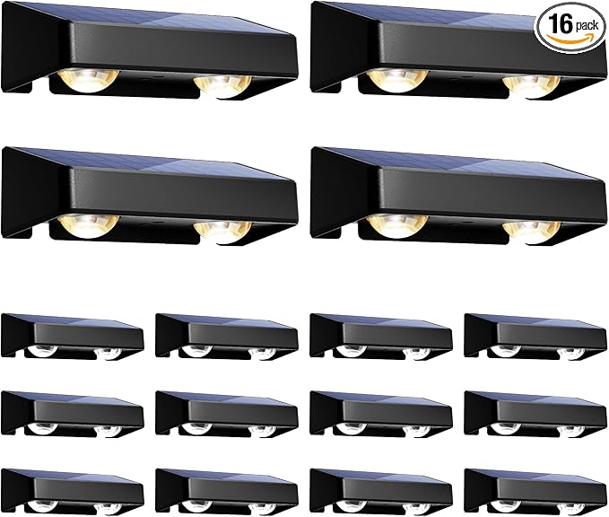 SOLPEX Solar Fence Lights Outdoor, 9 Fixed Colors ＆ Color Changing Fence Solar Lights Outdoor Waterproof IP65, LED | Lumora
