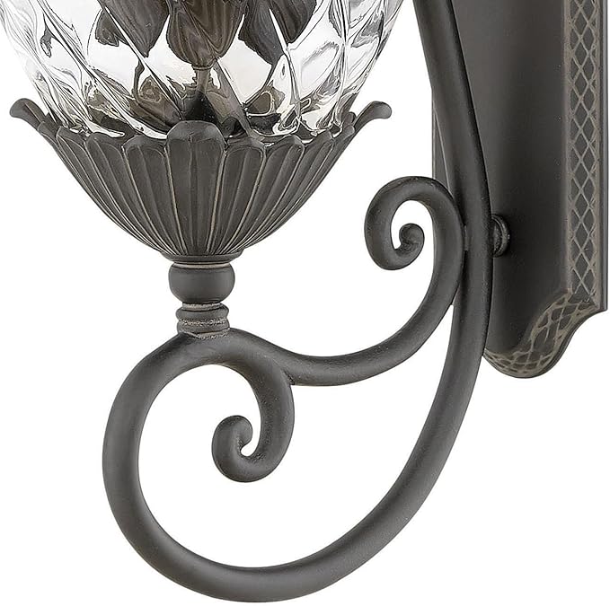 Hinkley Plantation Large Wall Mount Outdoor Lantern - Aluminum, Clear Optic Glass Shade, Pineapple Theme - Museum | Lumora