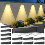 Solar Fence Lights Outdoor, IP65 Waterproof LED Solar Powered Wall Lights - 3000K/4000K/6000K Color Temperature, 3 | Lumora