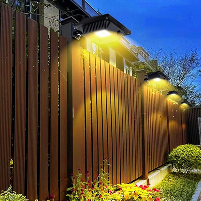 Gutter Lights, 40 LED Solar Patio Decor Lights - Deck, Fence, Wall, Backyard, Porch, Pool, Step Lights (4Pack - Black, Warm White Light)