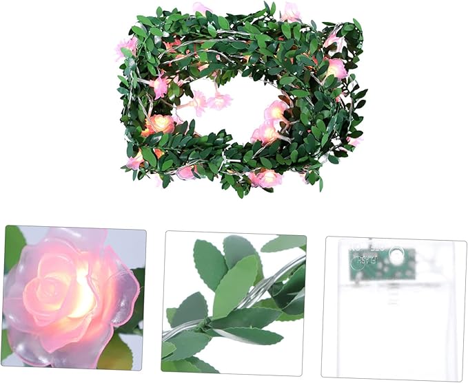 DOITOOL 5pcs Simulated Floral Wreath Light Led String Light Lovely Outdoor Decor for Christmas Festival for Use