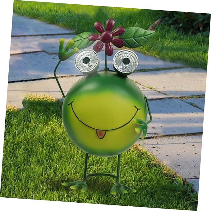 Solar Frog Garden Light Outdoor Solar Pathway Decor for Lawn Courtyard and Balcony Energy-efficient Polycrystalline High Transmittance Lampshade