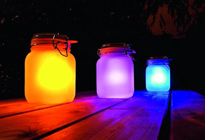 Suck UK - Sun Jar Solar Light Garden Lights Solar Powered Waterproof Rechargeable Lights Indoor & LED Mason Jar Party Gardening Gifts Or Garden Gifts Outdoor Yellow
