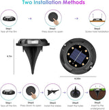 Fohil 12 Pack Solar Ground Lights Outdoor,12 LEDs Solar Disk Lights Waterproof In-ground Lights for Pathway Lawn | Lumora